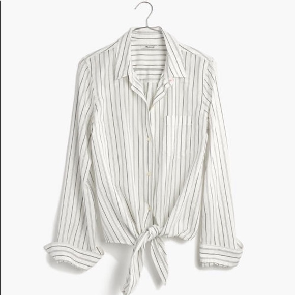 Madewell Tops - Madewell Tie Front Shirt in Darcy Stripe